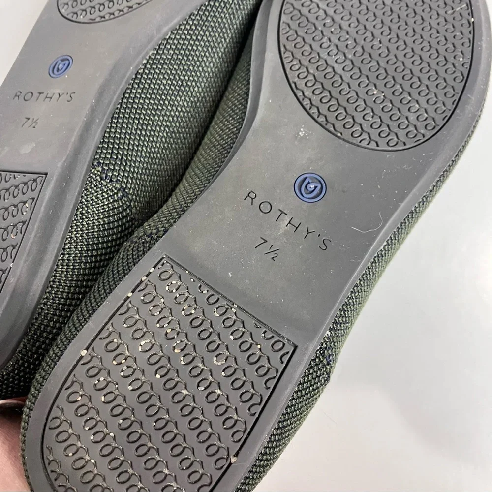 Rothy’s The Loafer round toe olive green neon stripe on‎ the back size 7.5 - Picture 9 of 9
